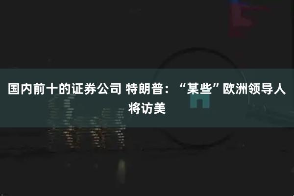 国内前十的证券公司 特朗普：“某些”欧洲领导人将访美